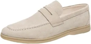 Mens Suede Leather Casual Slip-On Loafer Shoe Mens Loafers Dress Shoes Slip On Driving Shoes Smoking Sllipper