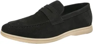 Mens Suede Leather Casual Slip-On Loafer Shoe Mens Loafers Dress Shoes Slip On Driving Shoes Smoking Sllipper