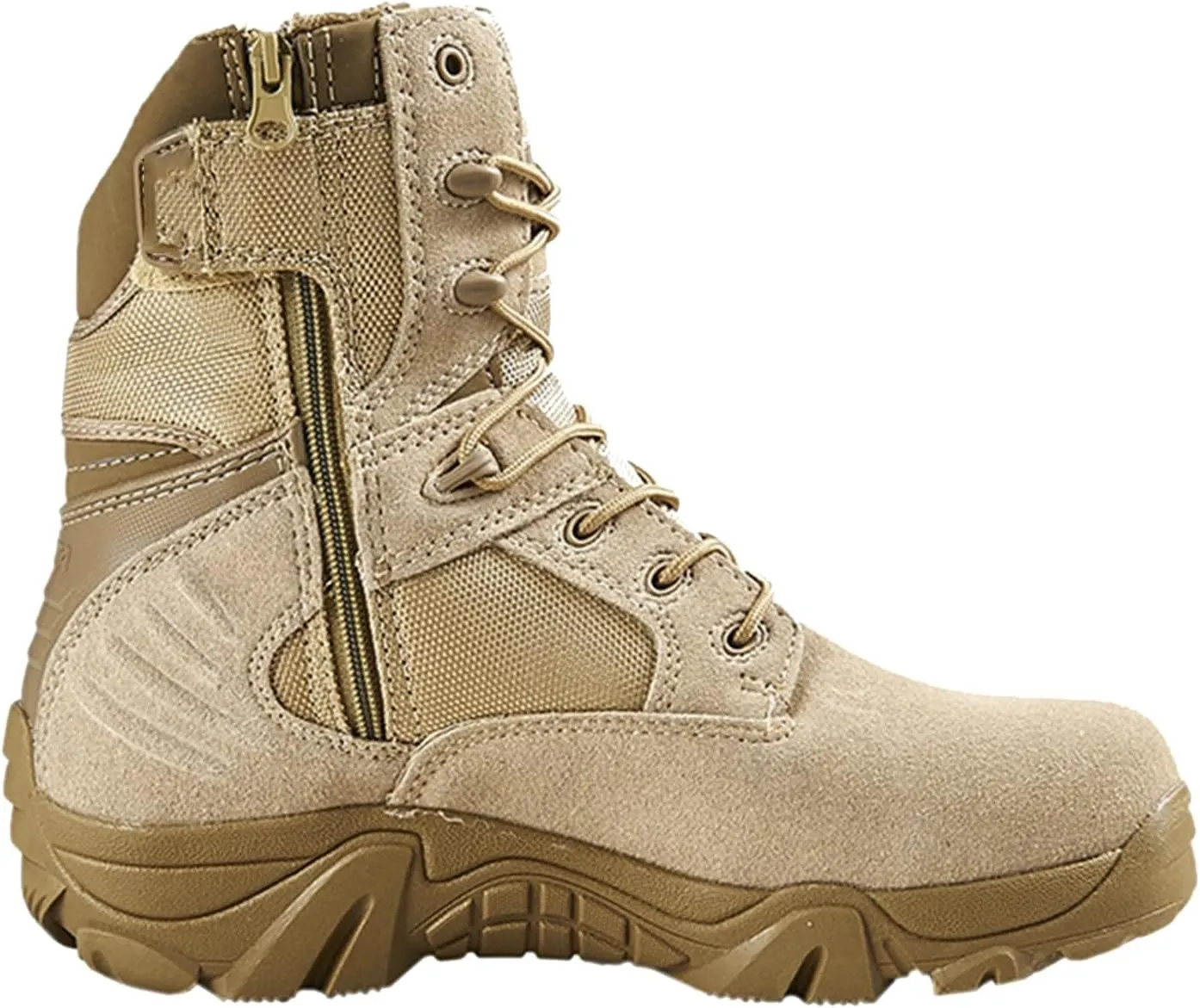 Men's Tactical Boots, Lightweight Outdoor Hiking Boots, Side Zipper Jungle Boots, Comfort Durable Breathable(Mi,10)