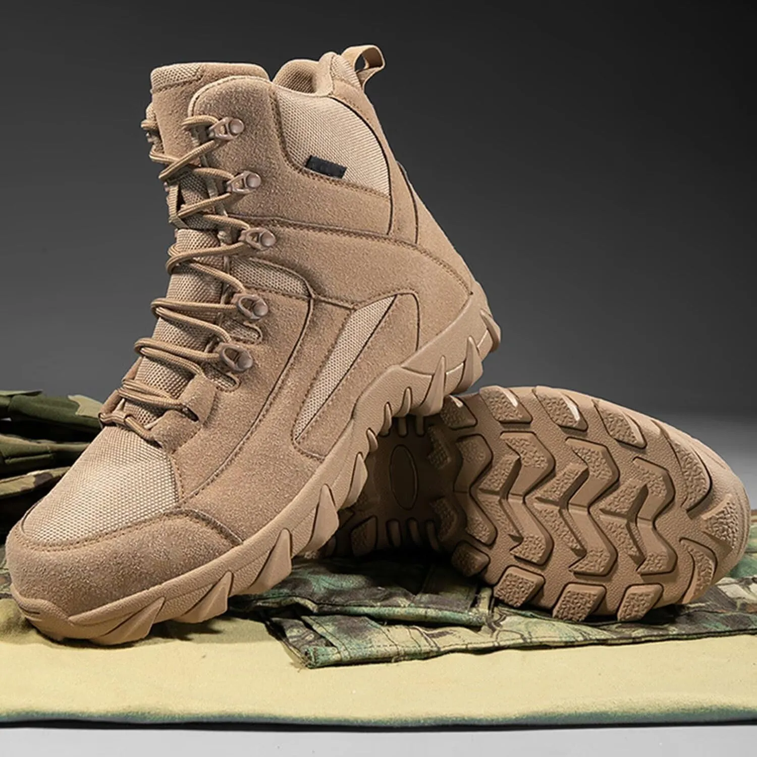 Men's Tactical Boots Lightweight Work Boots for Durable Suede Leather Military Breathable Jungle Desert Combat Boots
