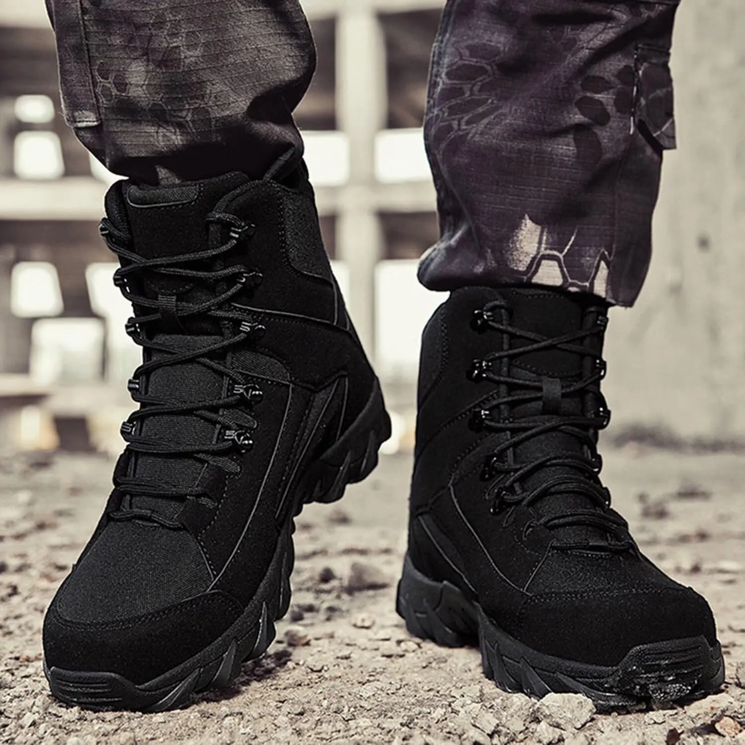 Men's Tactical Boots Lightweight Work Boots for Durable Suede Leather Military Breathable Jungle Desert Combat Boots