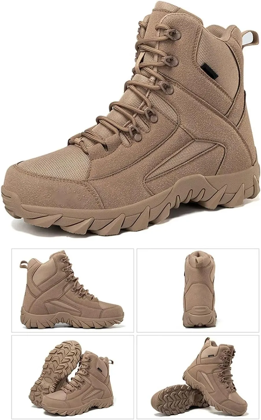 Men's Tactical Boots Lightweight Work Boots for Durable Suede Leather Military Breathable Jungle Desert Combat Boots
