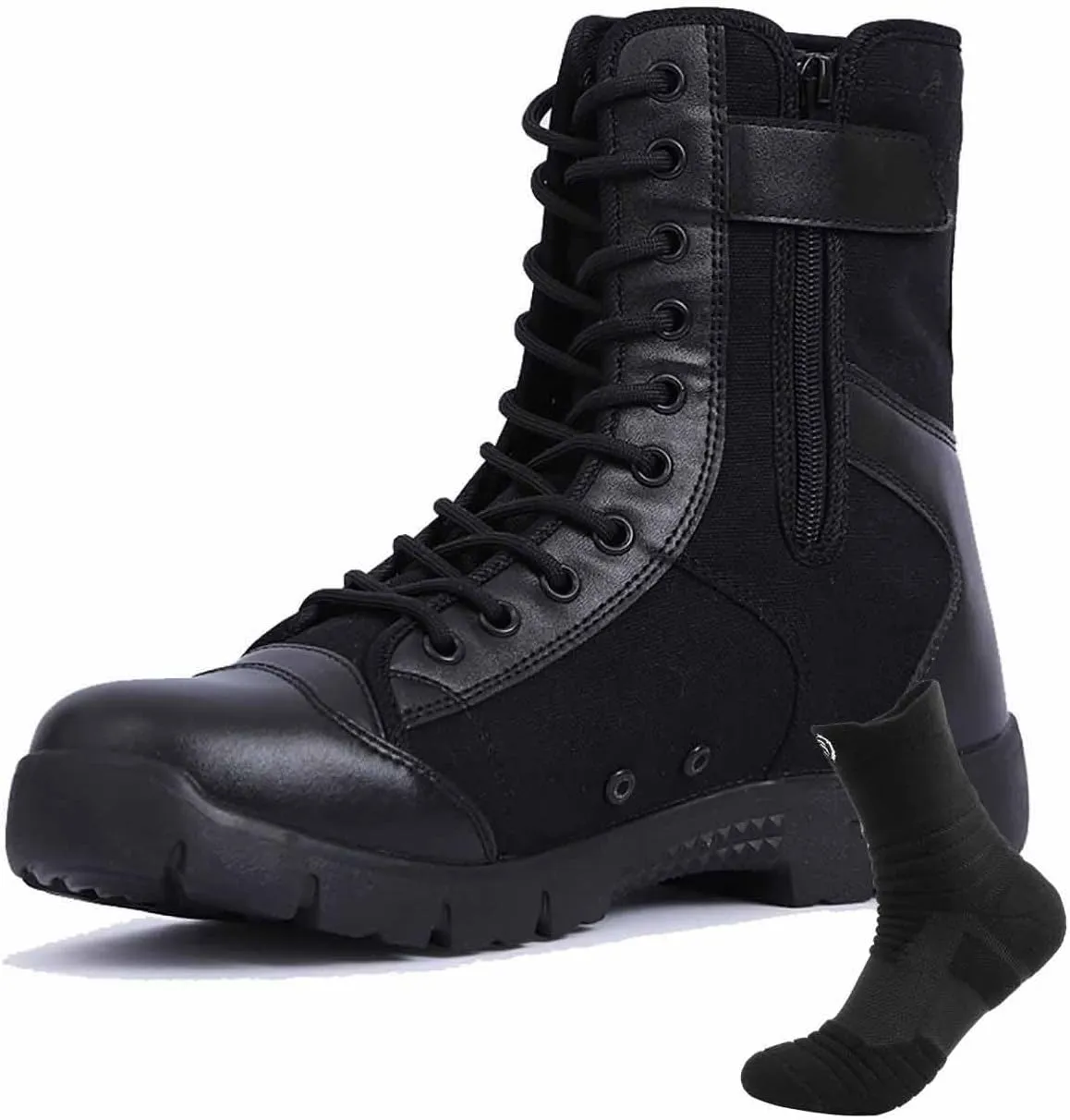 Mens Tactical Boots, Men's Waterproof Hiking Boots Lightweight Combat Boots Durable Suede Leather Military Work Boots Outdoor Work Boots Jungle Boots