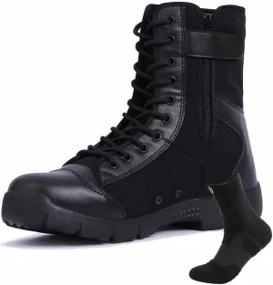 Mens Tactical Boots, Men's Waterproof Hiking Boots Lightweight Combat Boots Durable Suede Leather Military Work Boots Outdoor Work Boots Jungle Boots