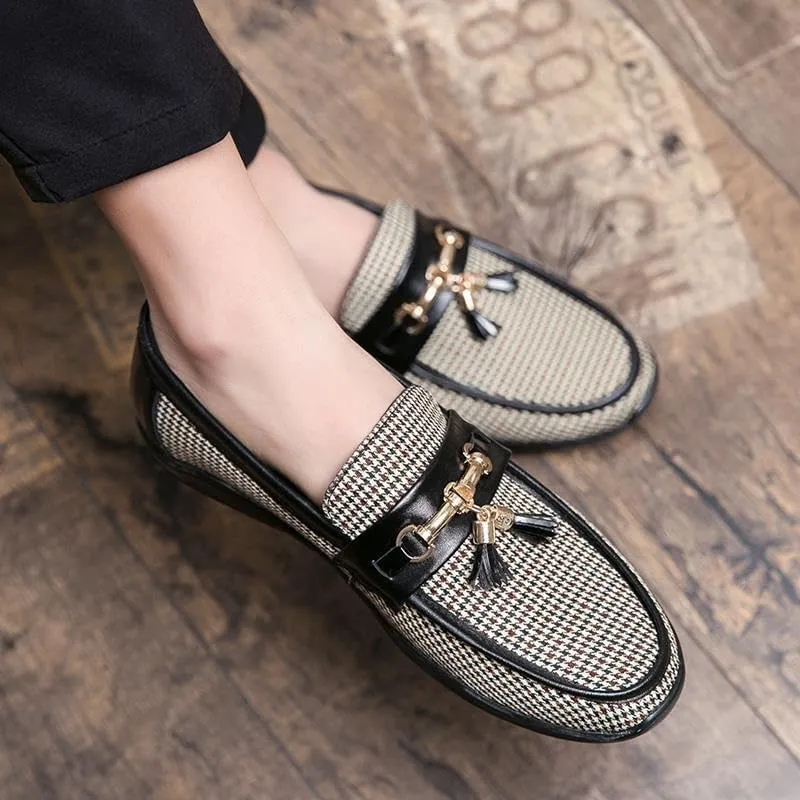 Men's Tassel Casual Loafers Slip On Leather Shoes Lightweight Driving Shoes Moccasins Classic Loafer Flats Boat Shoes