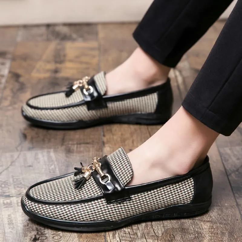 Men's Tassel Casual Loafers Slip On Leather Shoes Lightweight Driving Shoes Moccasins Classic Loafer Flats Boat Shoes