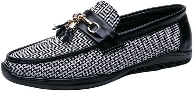 Men's Tassel Casual Loafers Slip On Leather Shoes Lightweight Driving Shoes Moccasins Classic Loafer Flats Boat Shoes