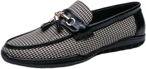 Men's Tassel Casual Loafers Slip On Leather Shoes Lightweight Driving Shoes Moccasins Classic Loafer Flats Boat Shoes