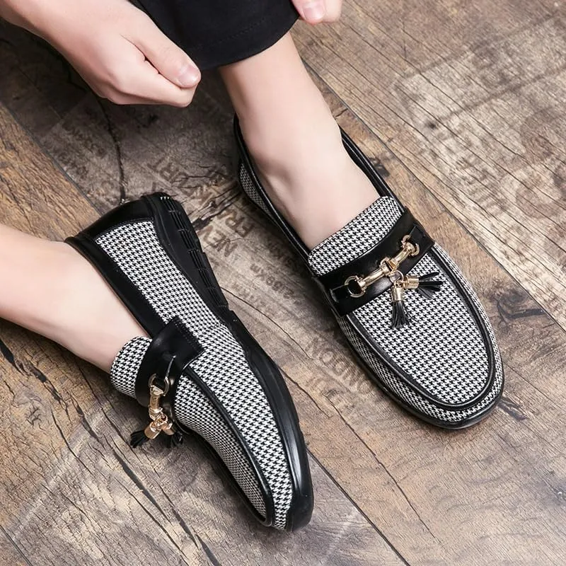 Men's Tassel Casual Loafers Slip On Leather Shoes Lightweight Driving Shoes Moccasins Classic Loafer Flats Boat Shoes