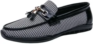 Men's Tassel Casual Loafers Slip On Leather Shoes Lightweight Driving Shoes Moccasins Classic Loafer Flats Boat Shoes