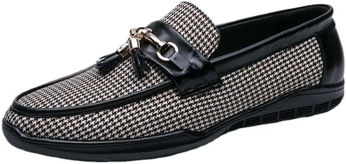 Men's Tassel Casual Loafers Slip On Leather Shoes Lightweight Driving Shoes Moccasins Classic Loafer Flats Boat Shoes