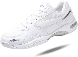 Mens Walking Shoes with High Arch Support, Orthopedic Sneakers with 4 Suppotive Insoles, Cushioned Athletic Running Shoes for Men, Comfortable Work Shoes - (Black, White)