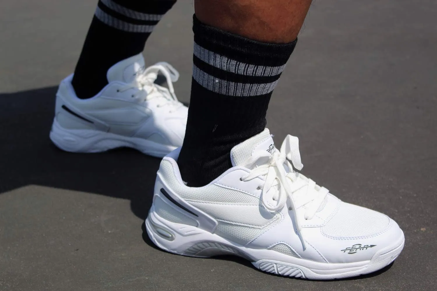 Mens Walking Shoes with High Arch Support, Orthopedic Sneakers with 4 Suppotive Insoles, Cushioned Athletic Running Shoes for Men, Comfortable Work Shoes - (Black, White)
