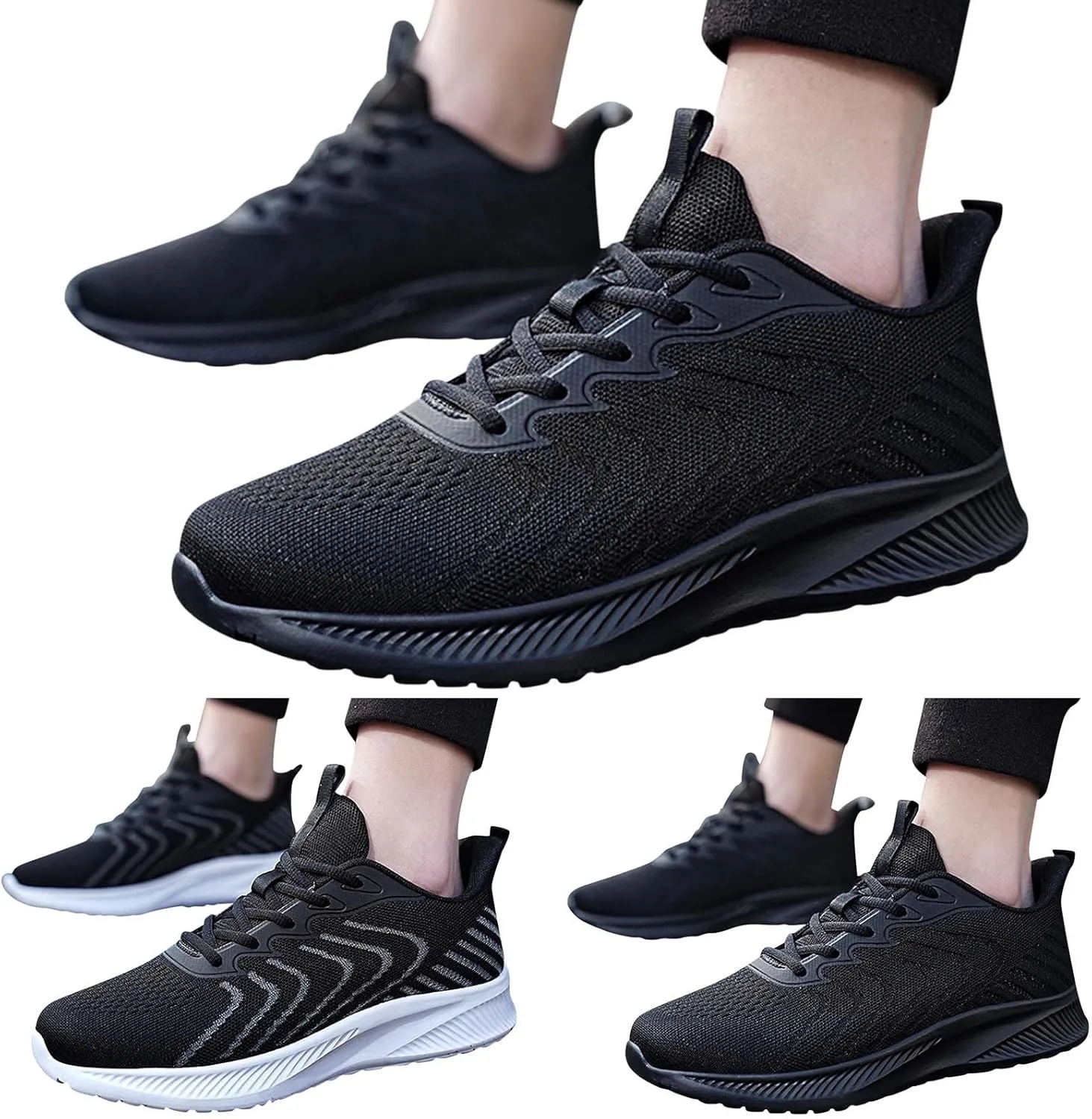 Mens Walking Shoes,Ultra Lightweight Breathable Tennis Running Shoes Mesh Non Slip Casual Comfortable Fashion Sneakers Work Gym Workout Athletic Sport Cushion Trainers Sneakers