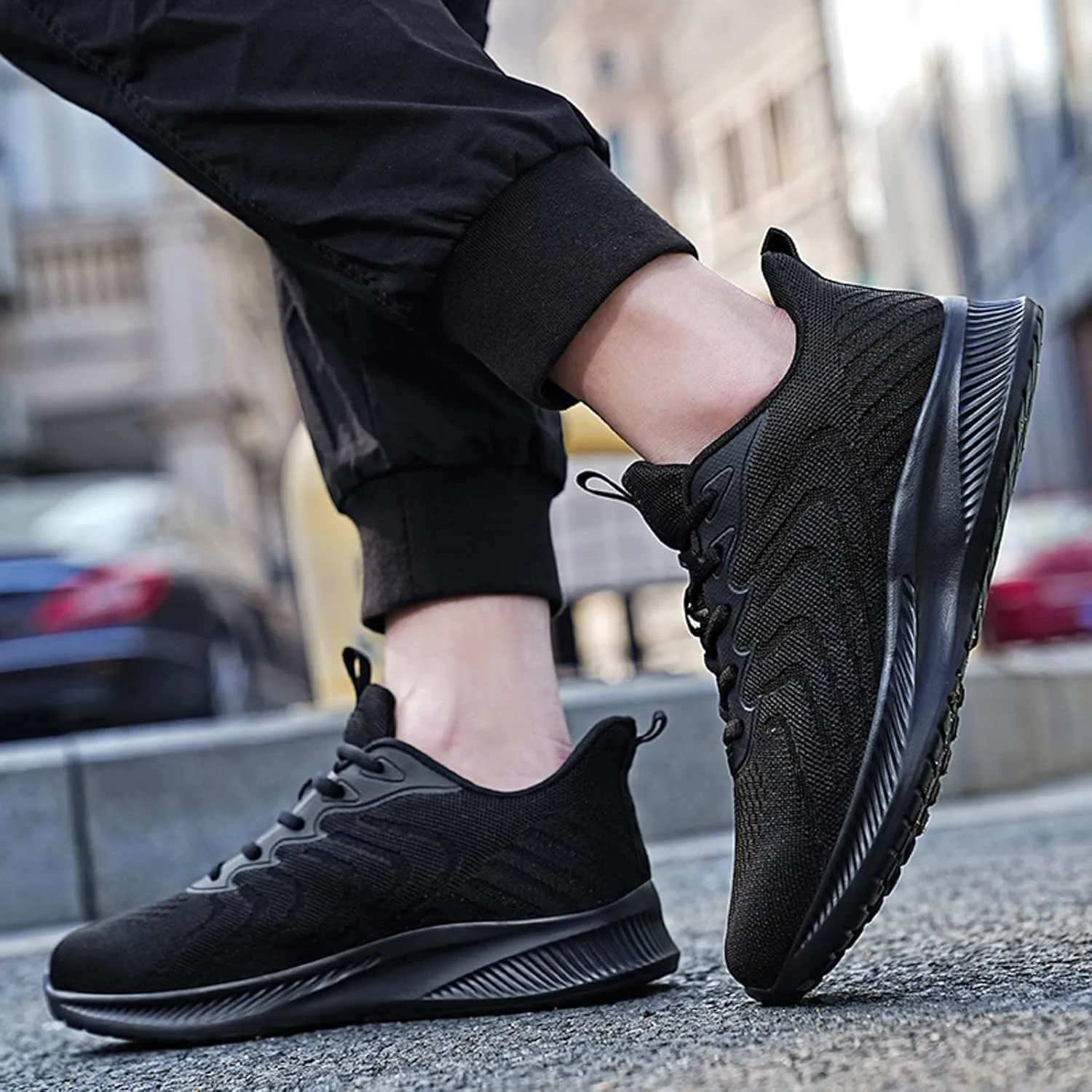 Mens Walking Shoes,Ultra Lightweight Breathable Tennis Running Shoes Mesh Non Slip Casual Comfortable Fashion Sneakers Work Gym Workout Athletic Sport Cushion Trainers Sneakers