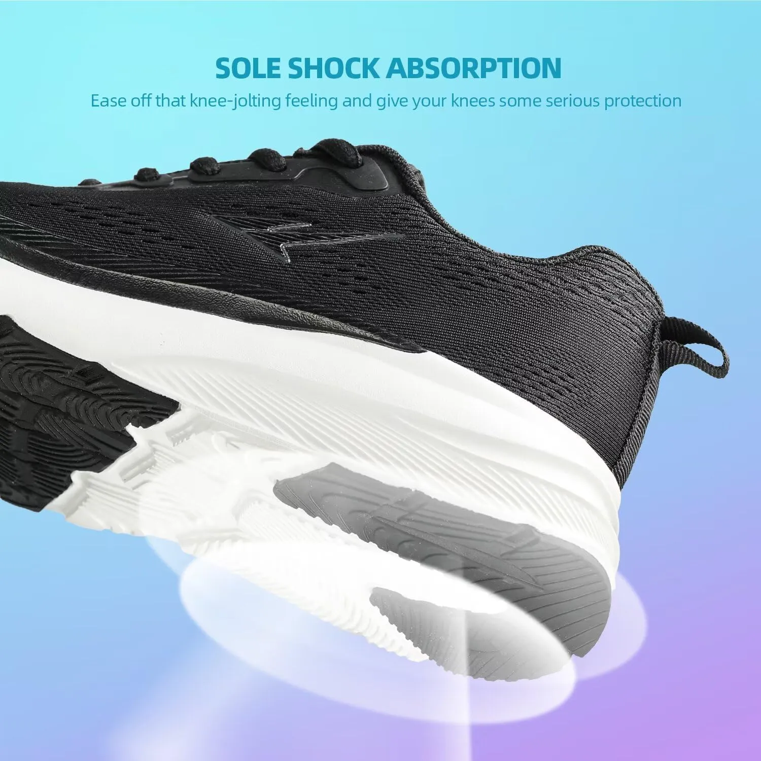 Men's Wide Toe Box Shoes Cushioned Road Running Shoes Non Slip Mens Walking Sneakers for Wide Feet Comfortable Soft Sole Athletic Wide Width Shoes