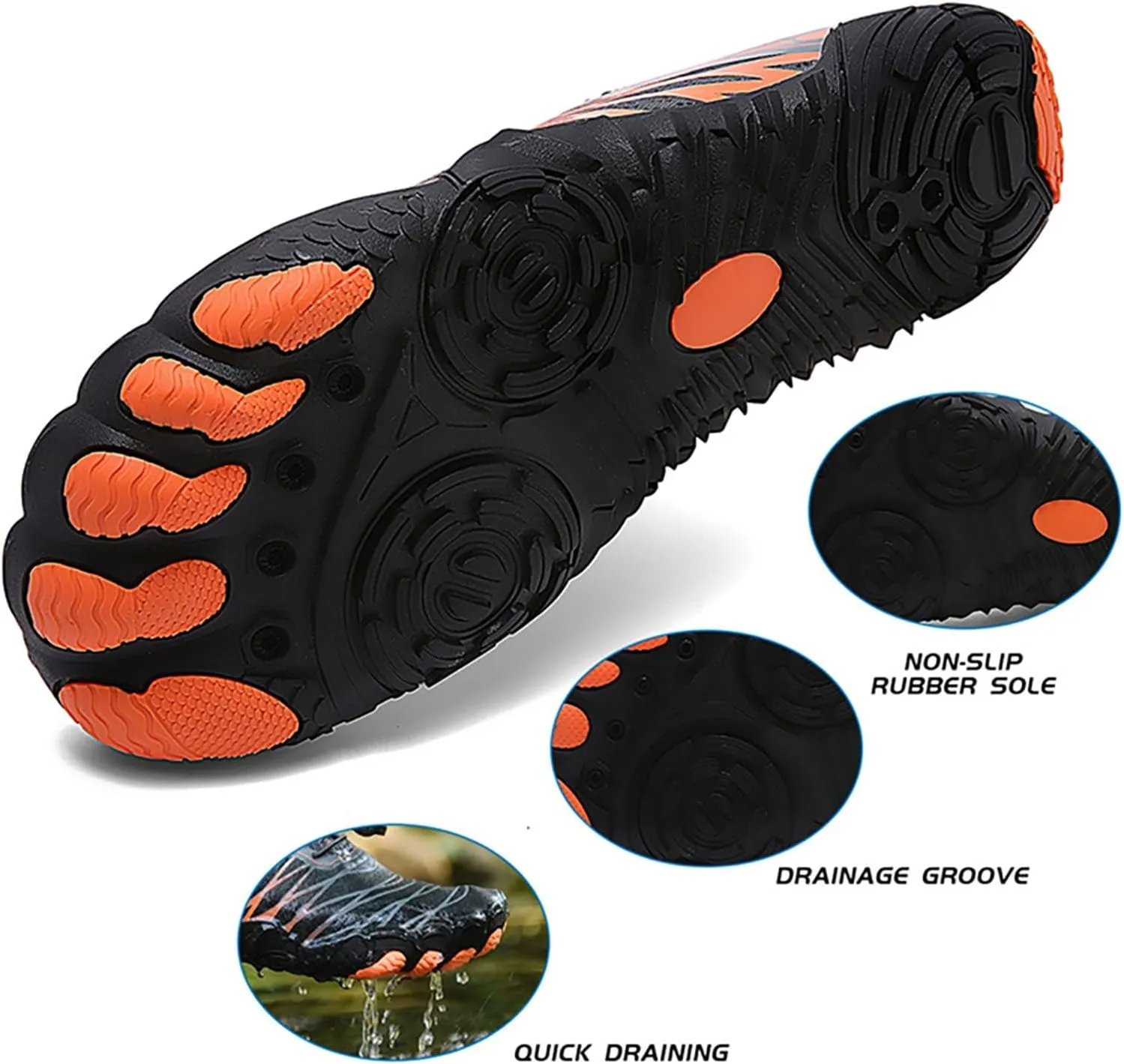 Mens Womens Water Shoes Non Slip Quick-Dry,Aqua Shoes Barefoot for Beach Surf Hiking Pool Water Sports Couple Summer Hiking Gym Fitness Lghtweight Breathable Sneakers Indoor Comfy Thick Shoe