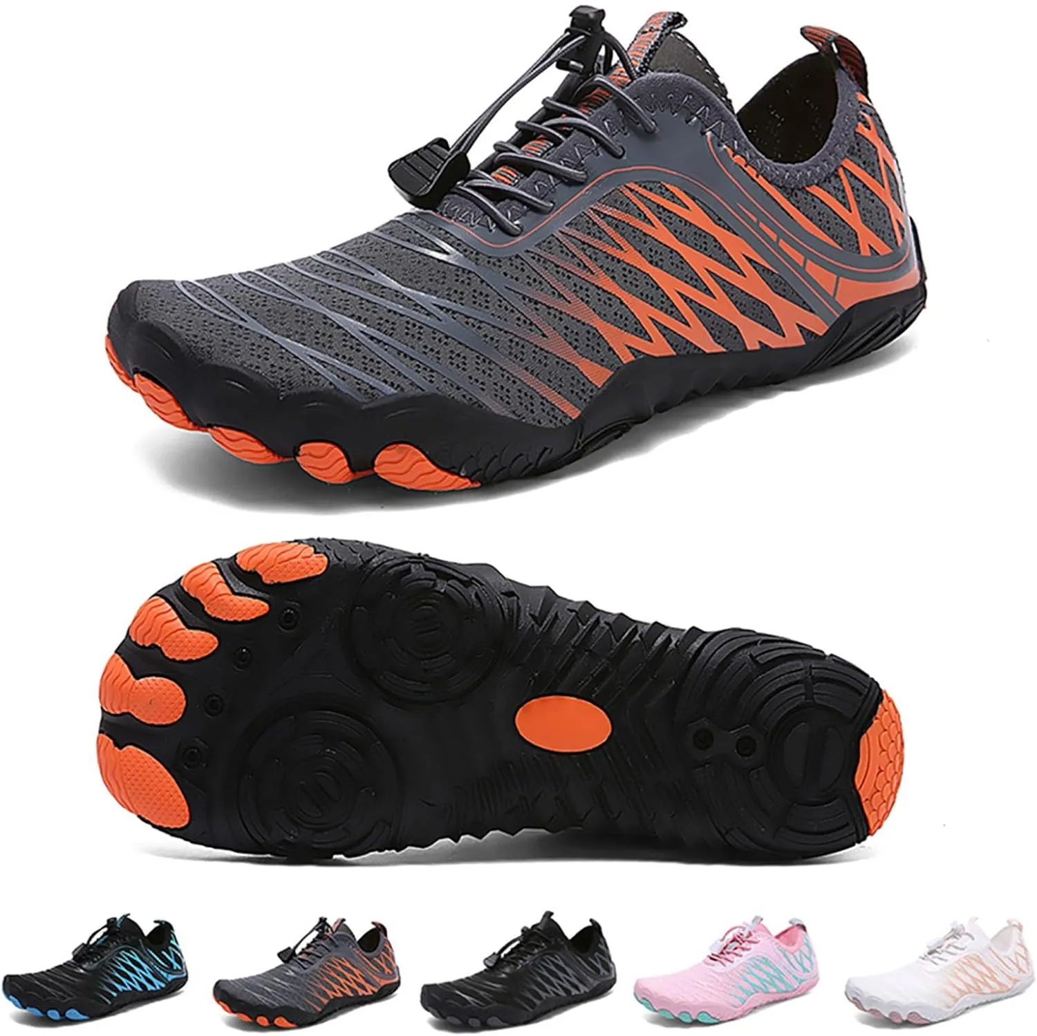 Mens Womens Water Shoes Non Slip Quick-Dry,Aqua Shoes Barefoot for Beach Surf Hiking Pool Water Sports Couple Summer Hiking Gym Fitness Lghtweight Breathable Sneakers Indoor Comfy Thick Shoe