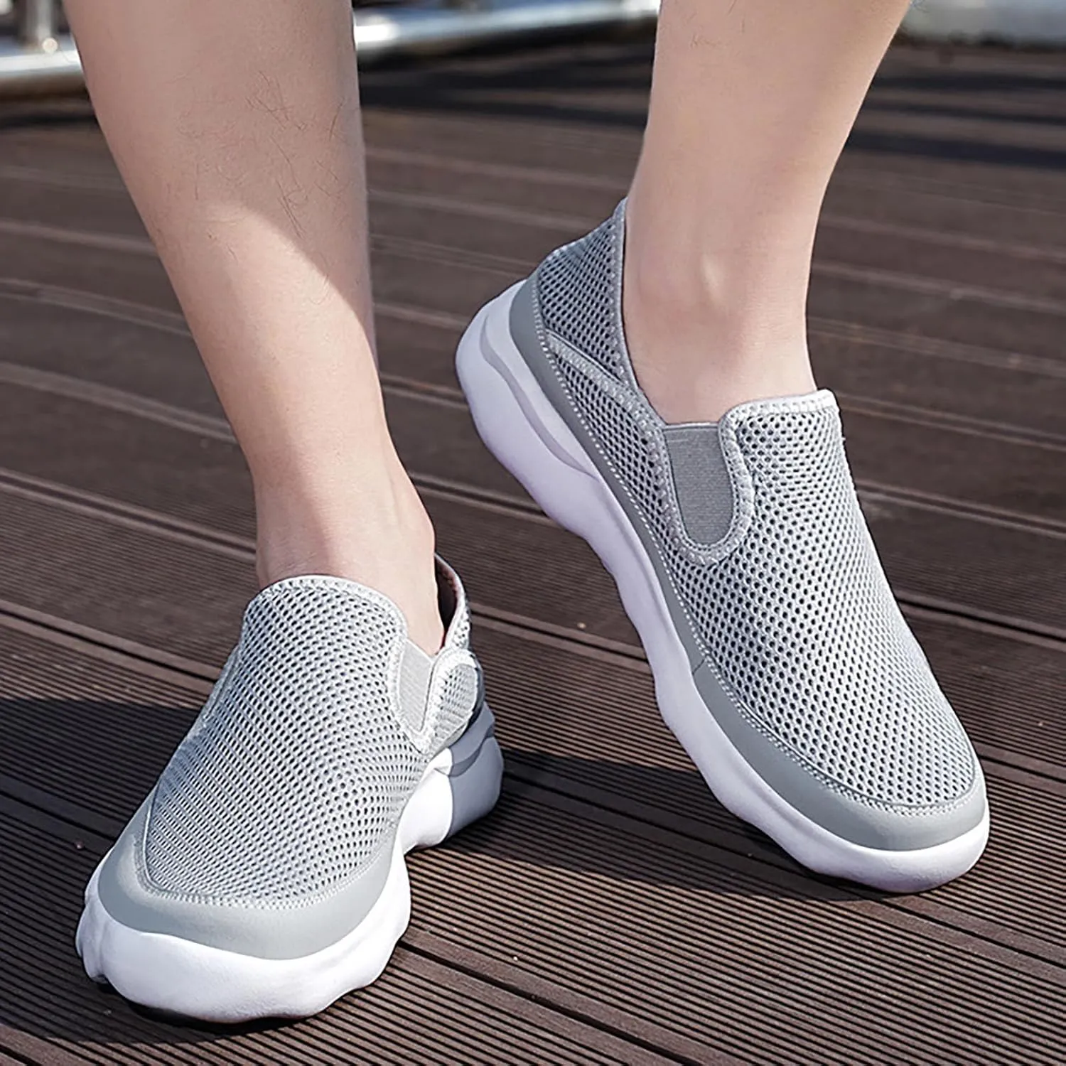 New Men's Hollow Breathable Mesh Casual Fashion Sport Shoe Mens Sneaker Slippers