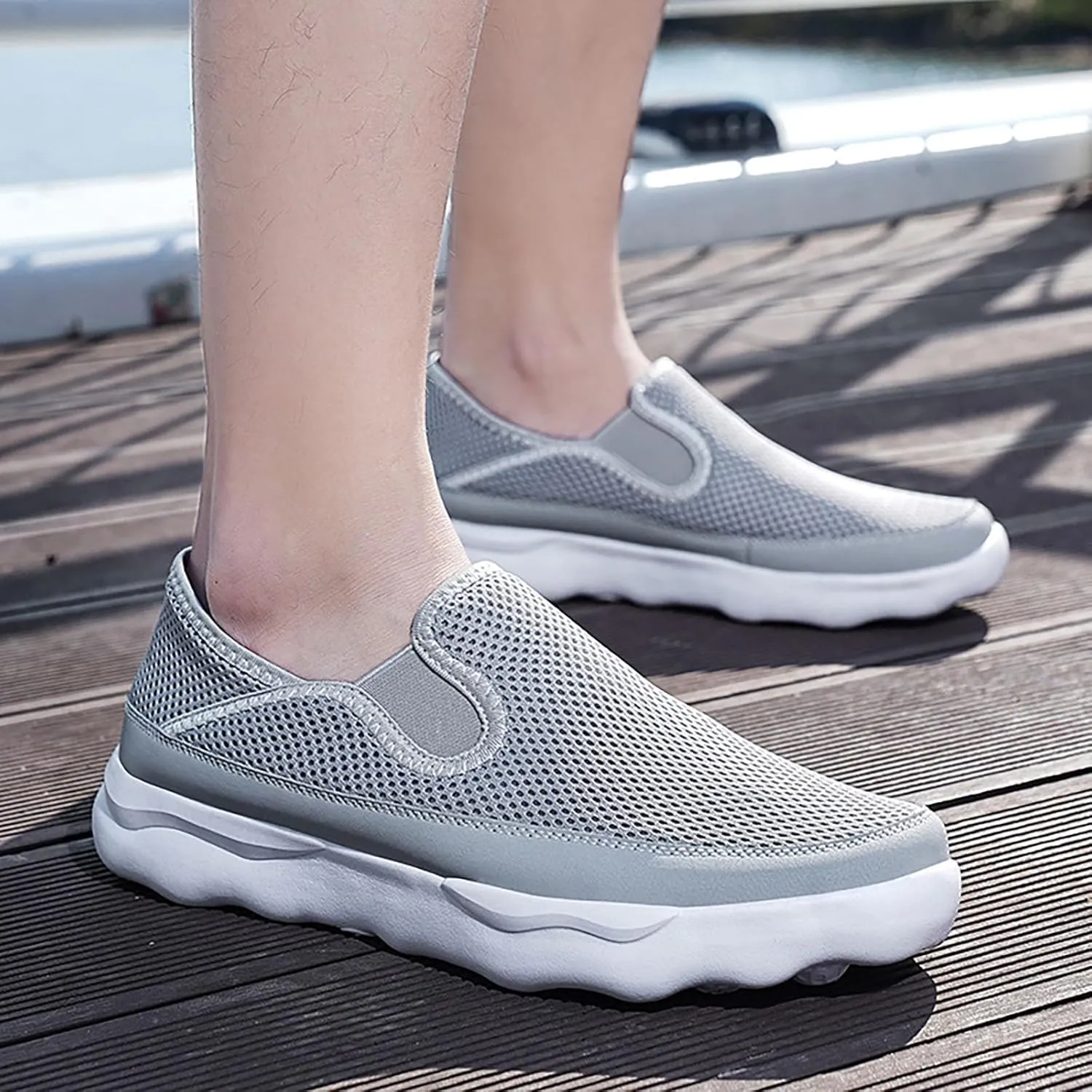 New Men's Hollow Breathable Mesh Casual Fashion Sport Shoe Mens Sneaker Slippers