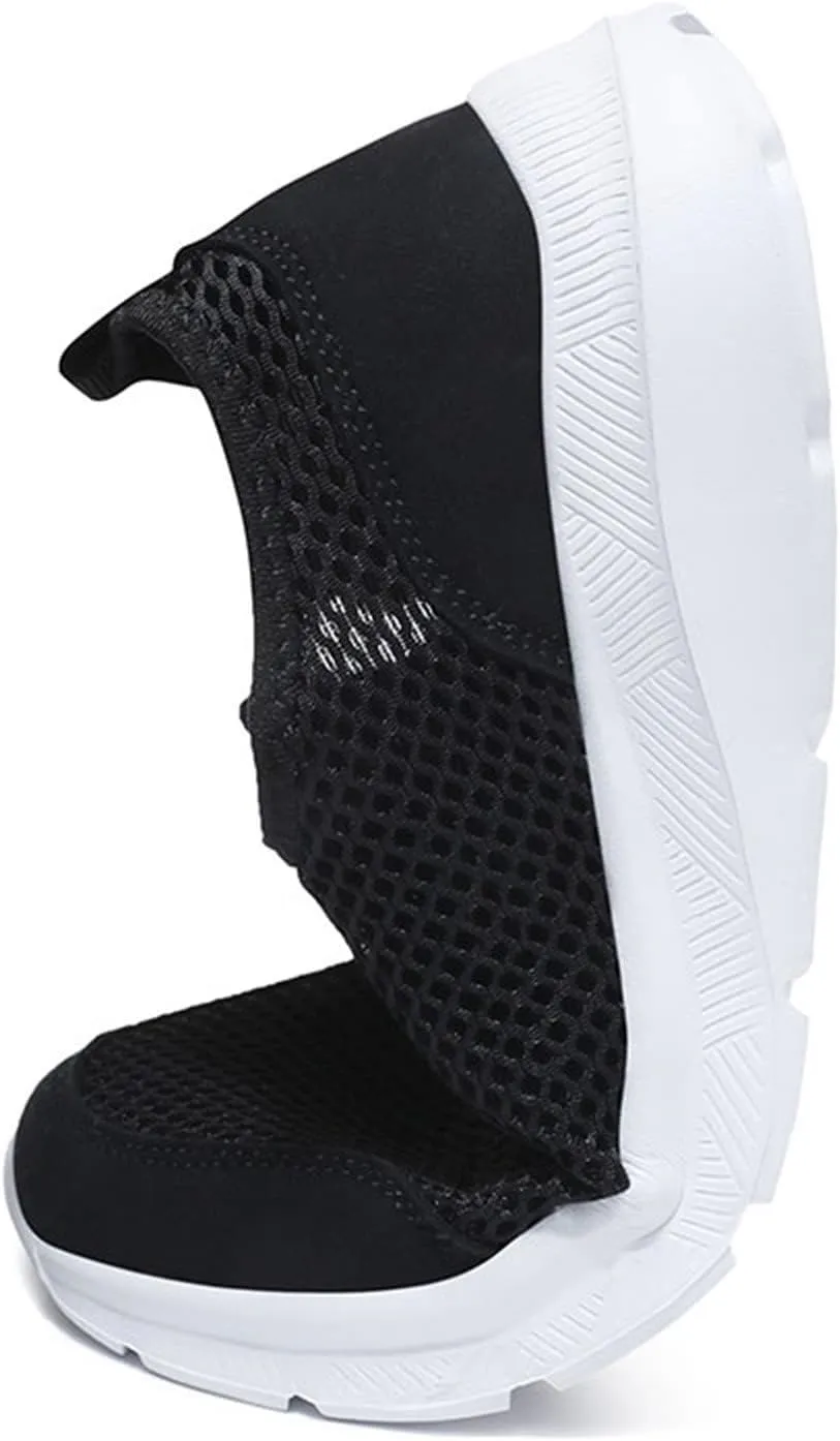 Non Slip Work Sport Shoes for Men Lace Up Lightweight Breathable Fashion Sneaker Arch Support Plantar Fasciitis