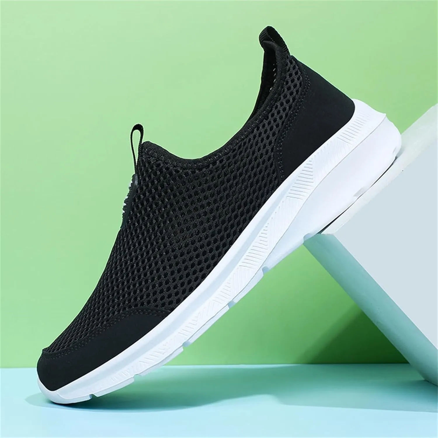 Non Slip Work Sport Shoes for Men Lace Up Lightweight Breathable Fashion Sneaker Arch Support Plantar Fasciitis