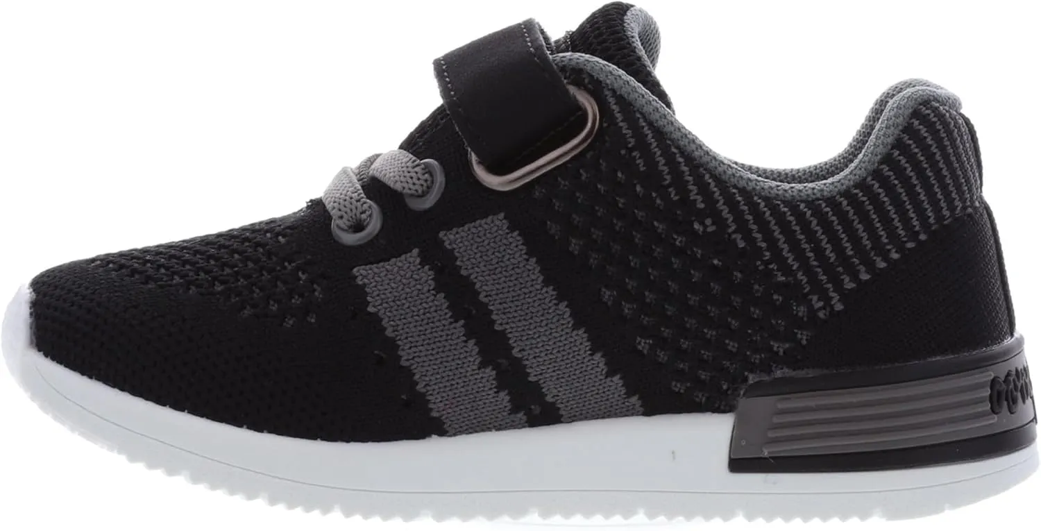 Oomphies Wynn Boys Athletic Sneakers  Breathable Knit Upper, Hook & Loop Closure, Cushioned Insole & Lightweight Design