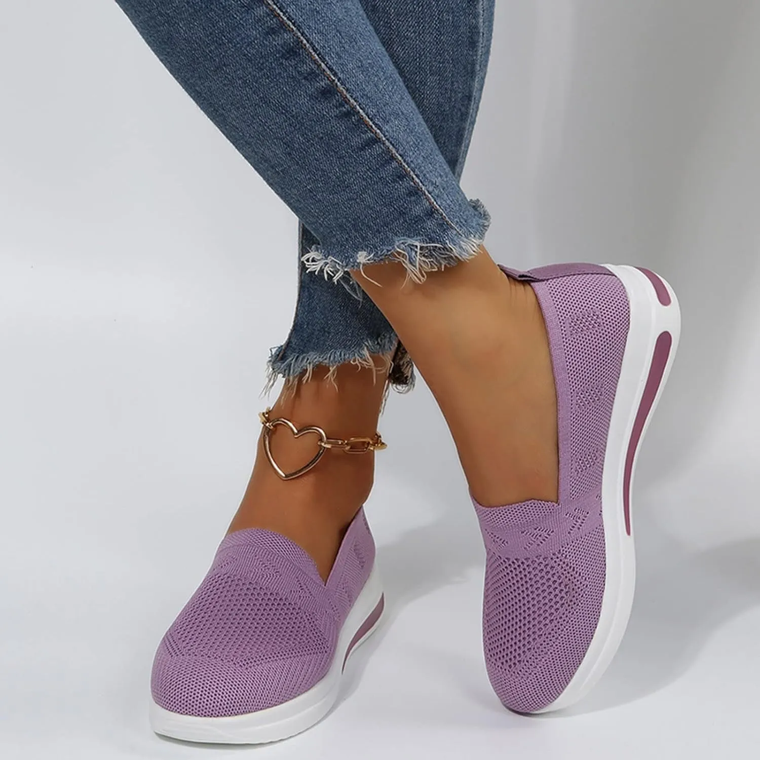 Orthopedic Shoes for Women Slip On Breathable Mesh Sneakers Non Slip Thick Sole Comfortable Casual Shoes
