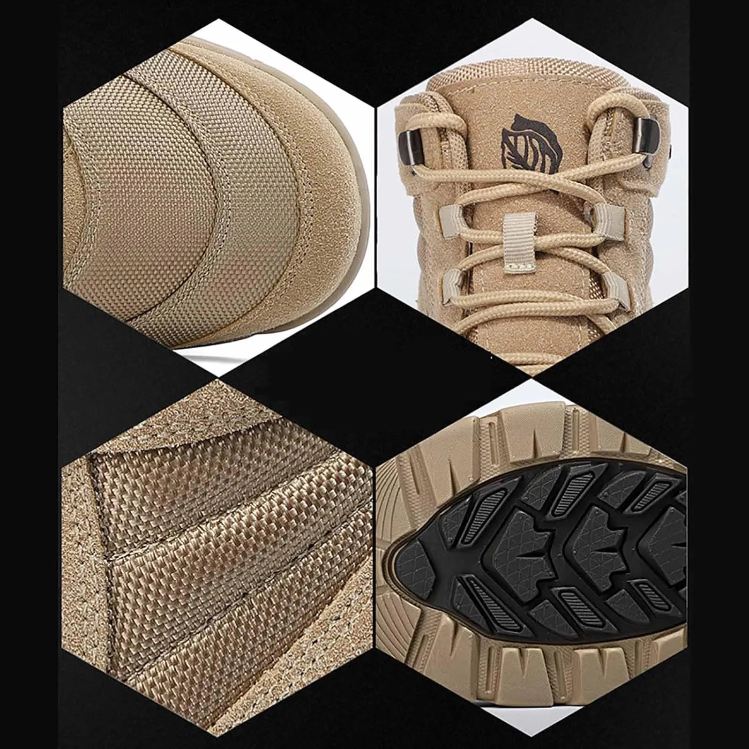 Outdoor Men's Tactical Military Combat Boots, Water Resistant Lightweight Hiking Boots Durable Suede Leather Military Work Boots Breathable Desert Boots