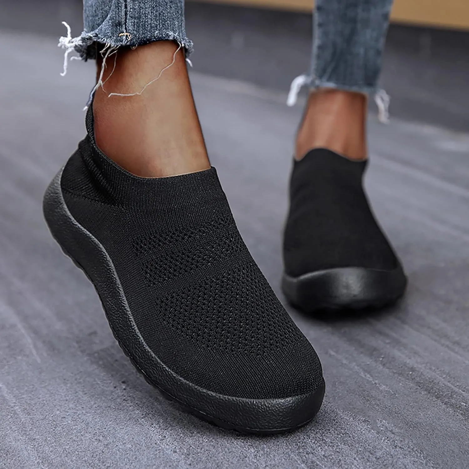 Platform Sneakers for Women Slip On Black Comfy Winter Shoes Women Brown Comfortable Walking Shoes for Women Black Non Slip Shoes for Women Plantar Fasciitis Women Slip On Tennis Shoes Size 8