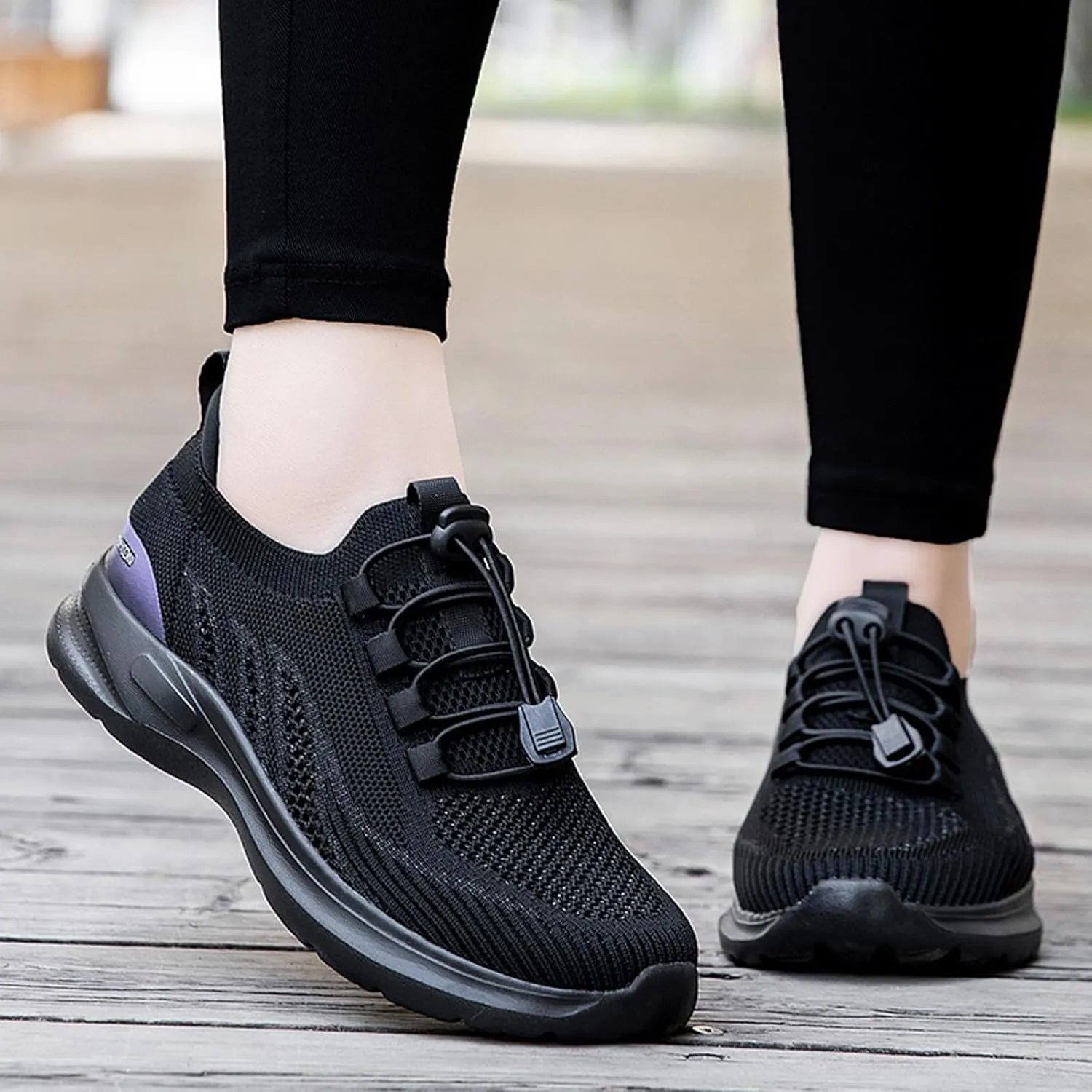 Platform Sneakers for Women Slip On Women's Slip On Shoes Size 6.5 Wide Black Non Slip Nurse Shoes for Women Womens Sneakers Black Sole Extra Wide Width Women's Diabetic Athletic Slip On Shoes