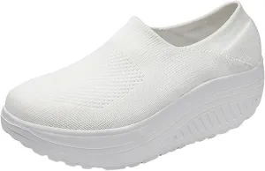 Platform Sneakers for Women Wide Toe All Black Tennis Shoes for Women Slip On Womens Fall Shoes 2023 Casual Wedge Sneakers for Women Dressy Sneakers Non Slip Work Shoes for Women