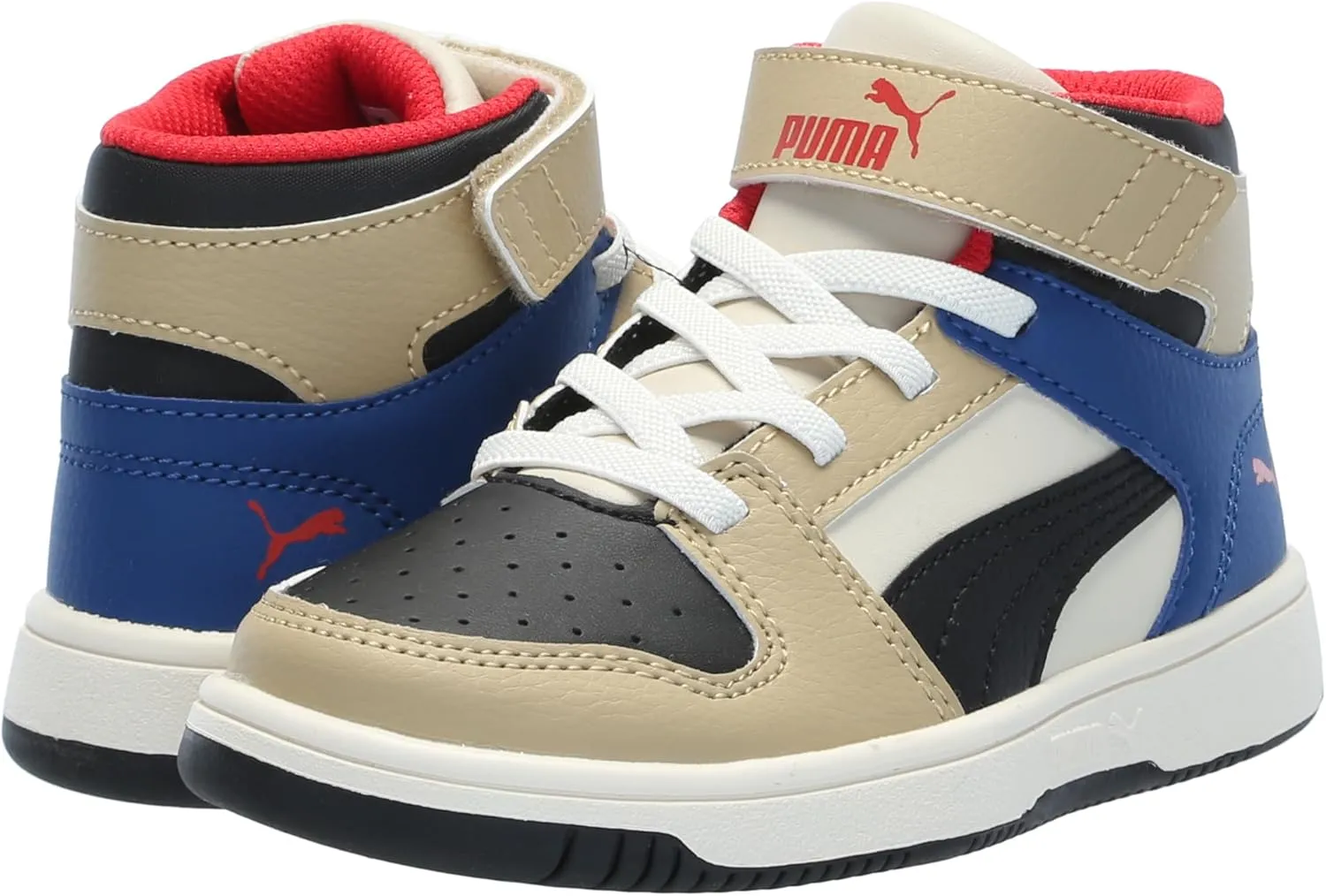 PUMA Kids' Rebound Layup Mid Hook and Loop Sneaker