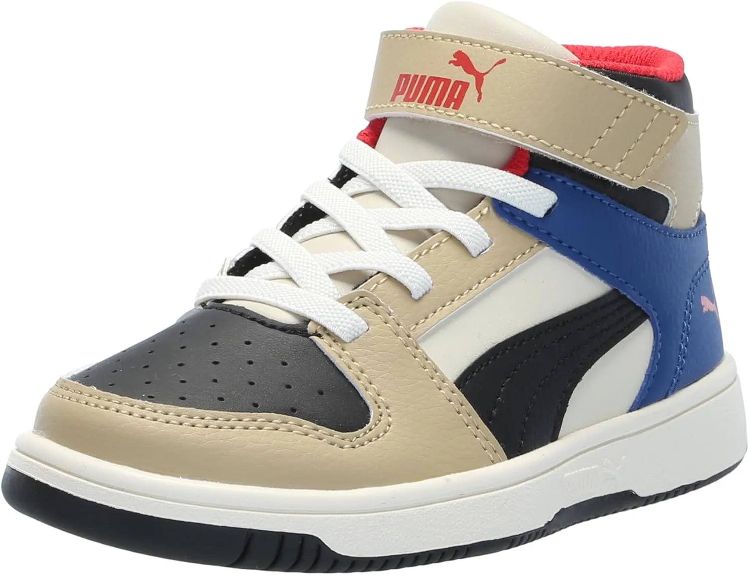 PUMA Kids' Rebound Layup Mid Hook and Loop Sneaker