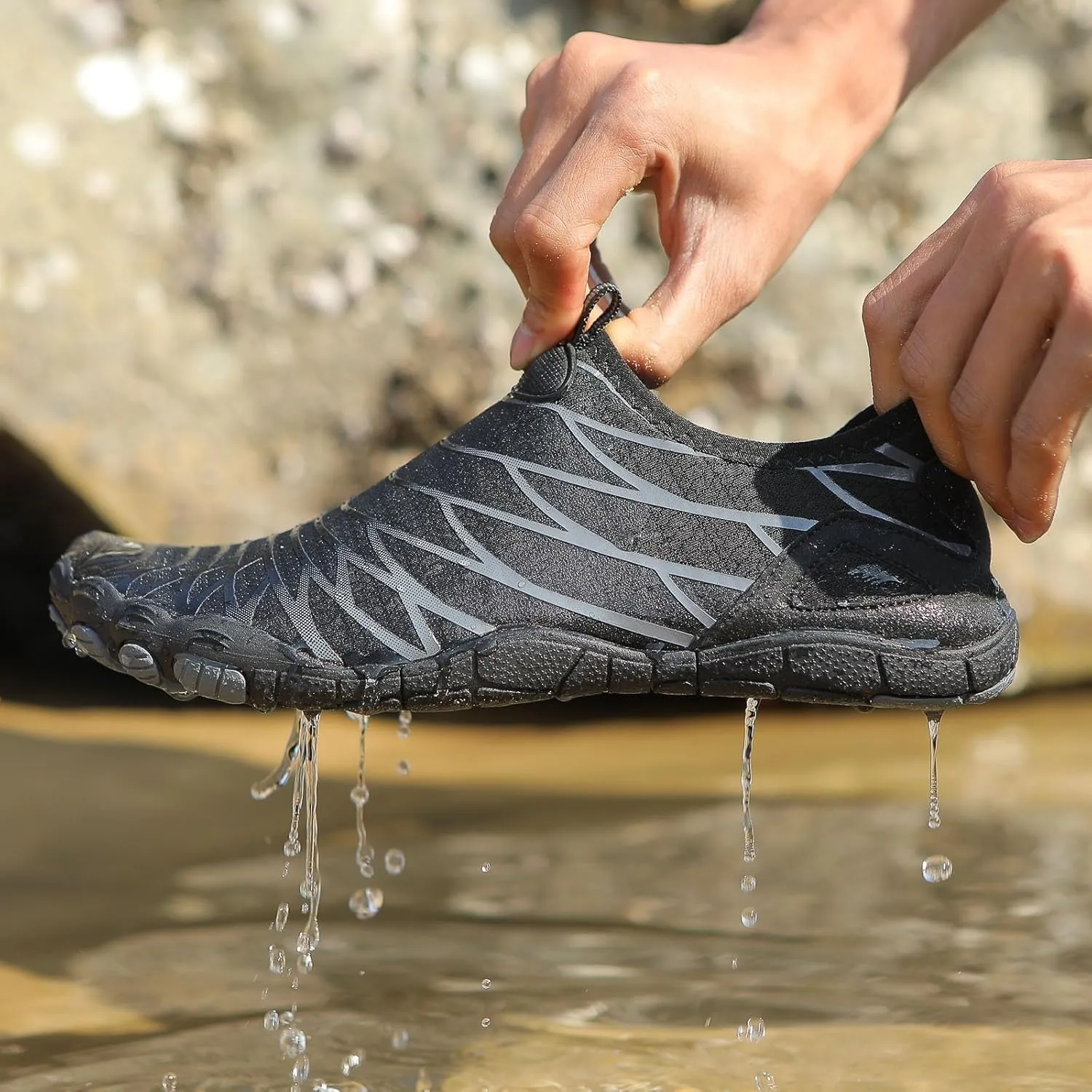 Quick-Dry Water Barefoot Shoes,Aqua Socks for Swim Beach Pool Surf Yoga for Women Men Lightweight Summer Couple Indoor Non Slip Sports Shoes Water Friendly Diving Wading Shoe for Men Women