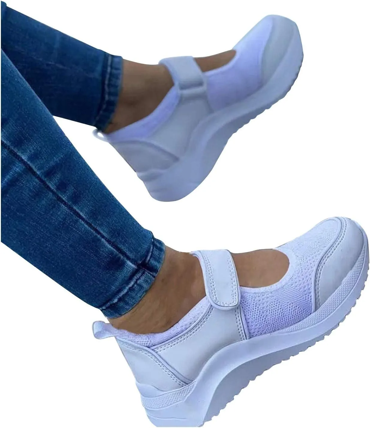 SBGMoSJ Chunky Sneakers for Women 2023 Black Orthopedic Shoes for Women Wide Toe Womens Slip On Tennis Shoes Size 7 Womens Sneakers Size 8 Trendy Womens Shoes Slip Ons Flats Fall 2023