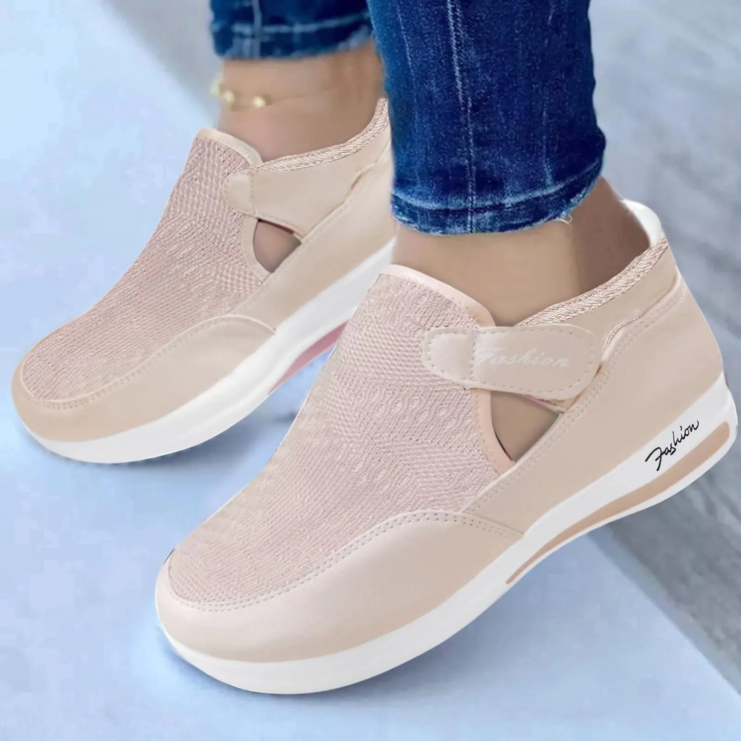SBGMoSJ Running Shoes for Women Wide Foot Slip On Shoes for Women Indoor Womens Slip On Shoes Wide Width Size 9 Women's Wide Width Slip On Sneakers Zapatos Antideslizante para Mujer Lindos