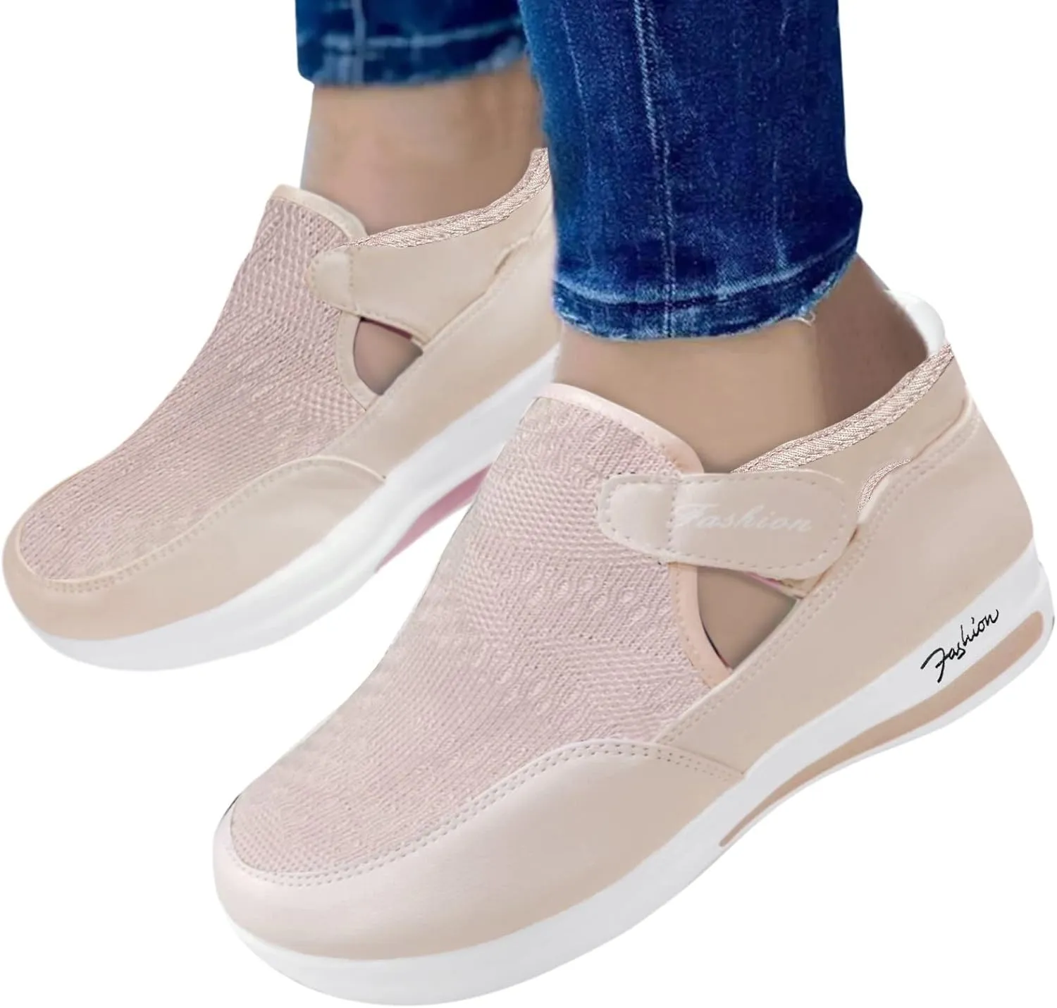 SBGMoSJ Running Shoes for Women Wide Foot Slip On Shoes for Women Indoor Womens Slip On Shoes Wide Width Size 9 Women's Wide Width Slip On Sneakers Zapatos Antideslizante para Mujer Lindos