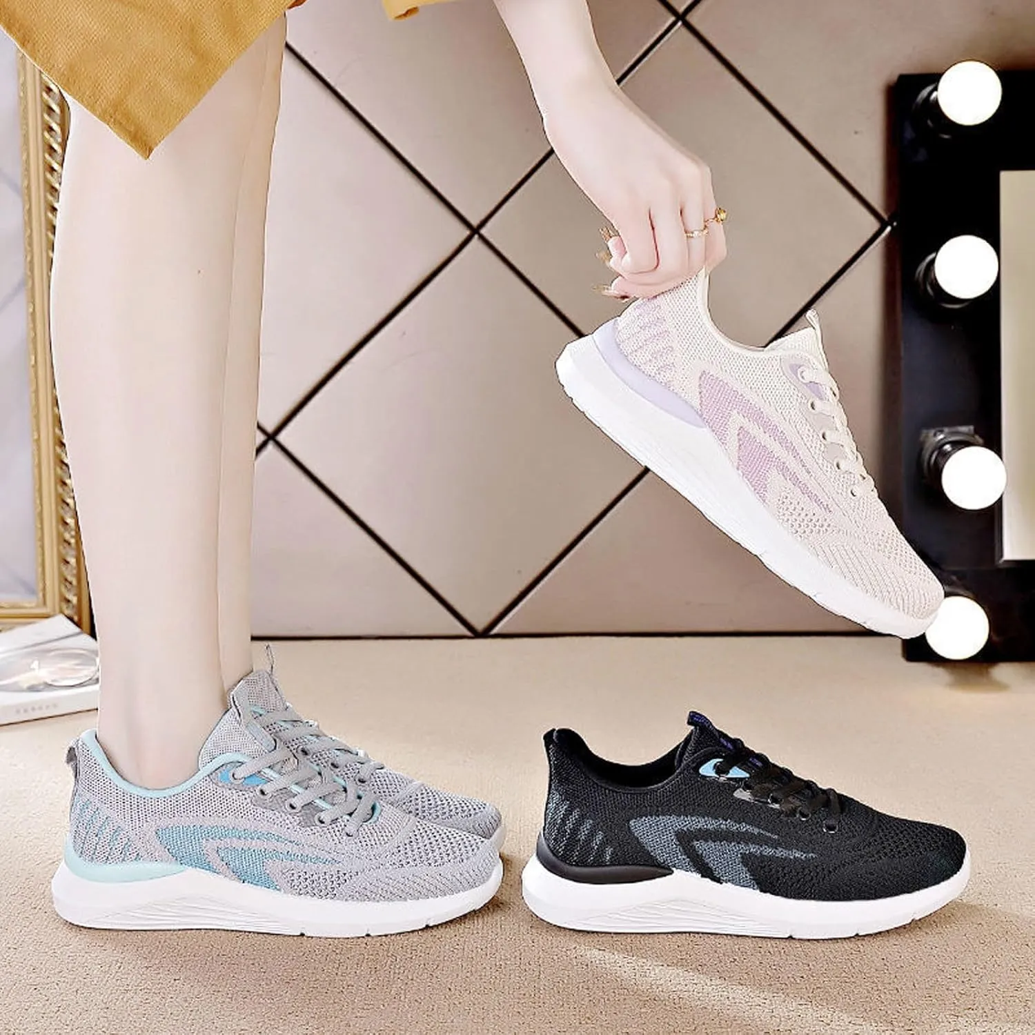 SBGMoSJ Womens Casual Sneakers Slip On Walking Shoes for Women Black Dress Gym Shoes Women White Slip On Sneakers for Women Size 9 Walking Shoes for Plantar Fasciitis Women