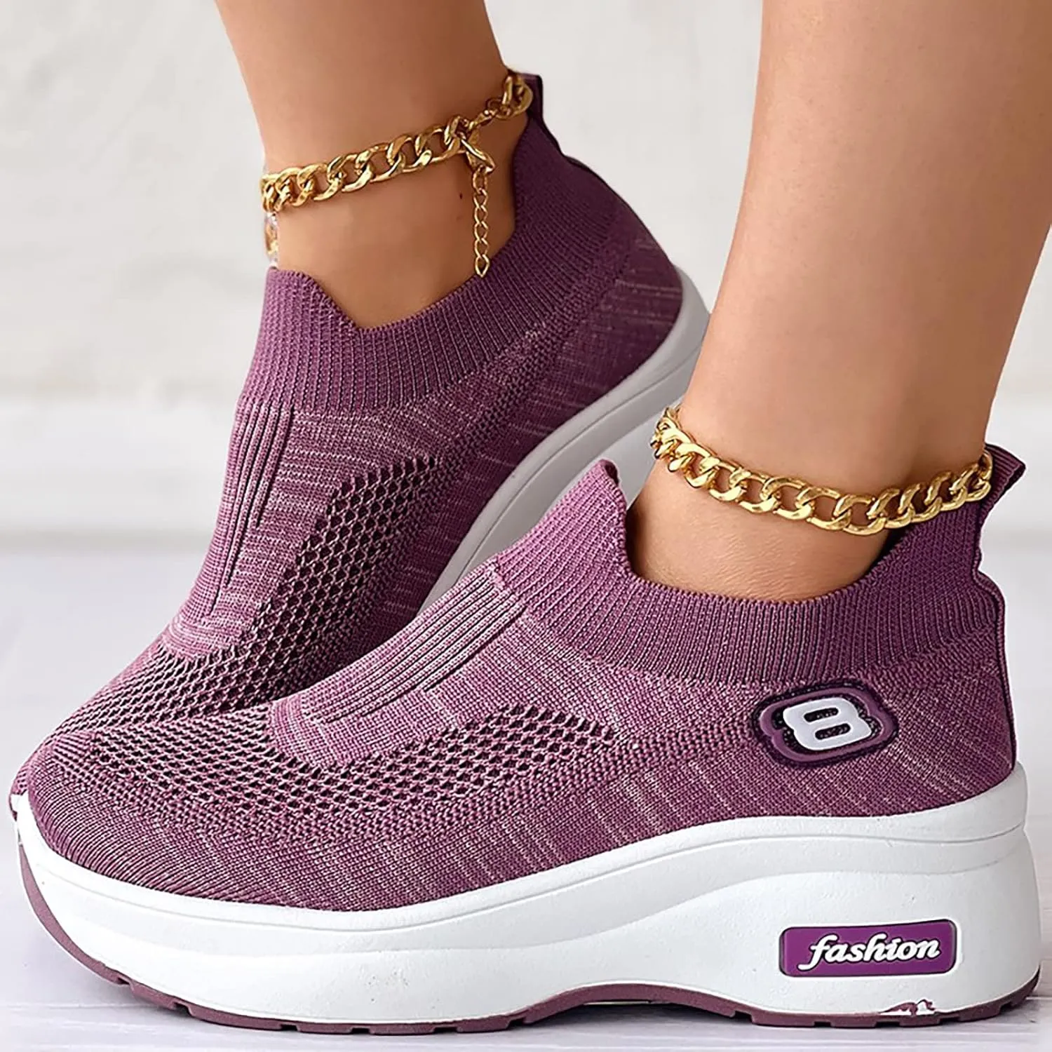 SBGMoSJ Womens Fashion Sneakers 2023 Women Slip On Sneakers Comfortable Nurse Walking Shoes Womens Black Athletic Shoes 9.5 Tennis Shoes Womens Zapatos Deportivos Negros Con Blanco para Mujer