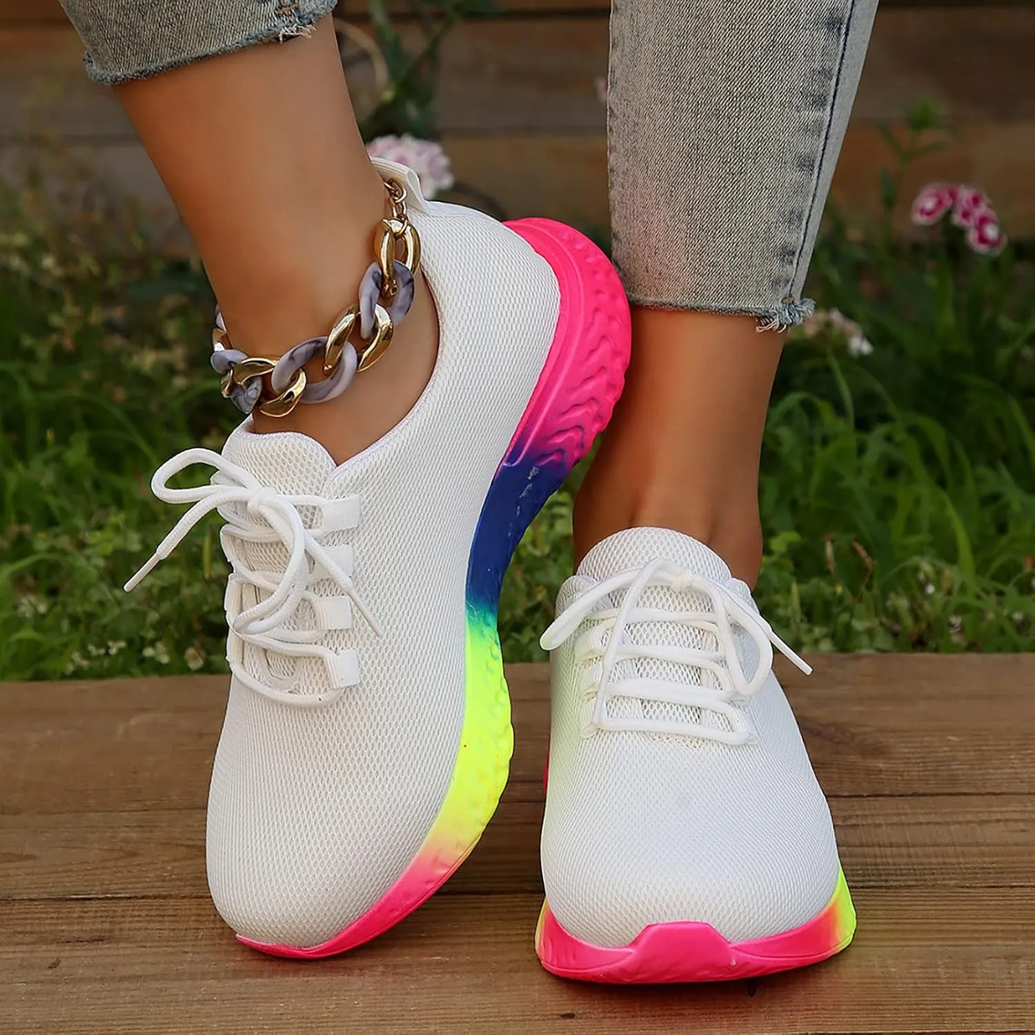 SBGMoSJ Womens Sneakers Size 8 Trendy Walking Shoes Women Wide Toe Wide Width Workout Shoes for Women Platform Sneakers for Women 6 Wide Zapatillas Ortopedicas para Mujer