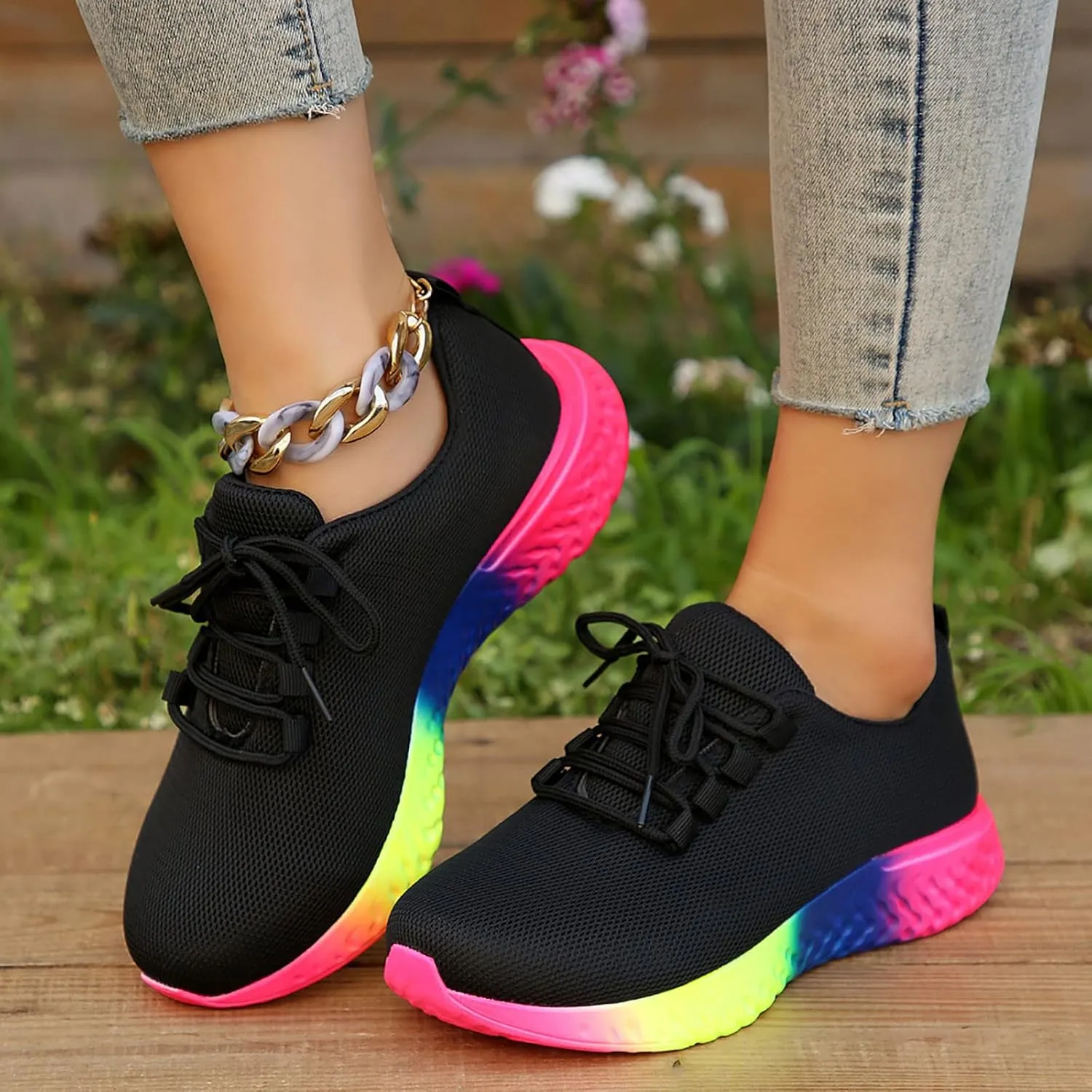 SBGMoSJ Womens Sneakers Size 8 Trendy Walking Shoes Women Wide Toe Wide Width Workout Shoes for Women Platform Sneakers for Women 6 Wide Zapatillas Ortopedicas para Mujer