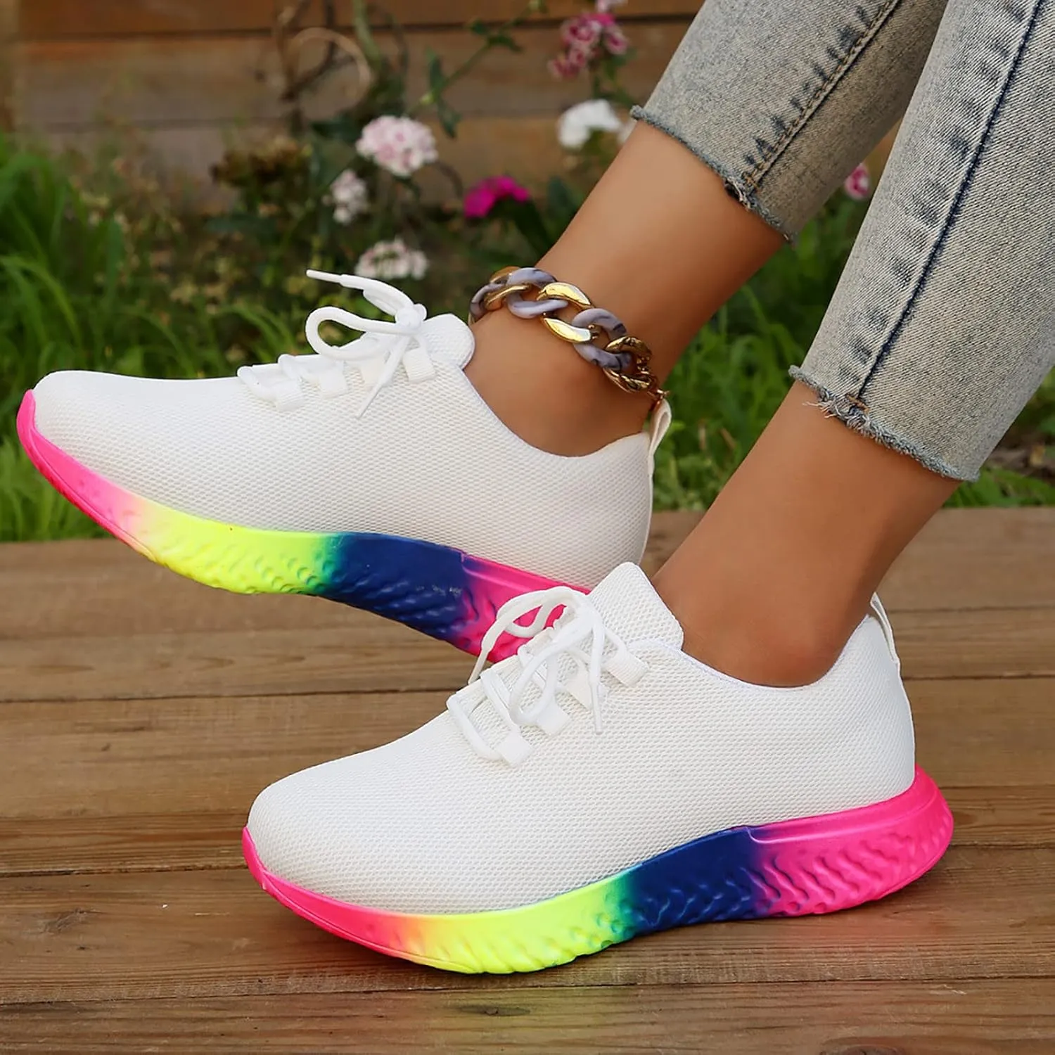 SBGMoSJ Womens Sneakers Size 8 Trendy Walking Shoes Women Wide Toe Wide Width Workout Shoes for Women Platform Sneakers for Women 6 Wide Zapatillas Ortopedicas para Mujer