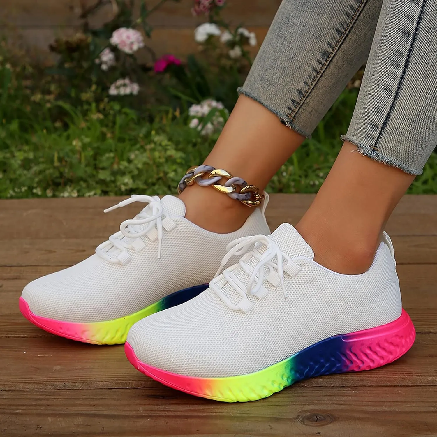 SBGMoSJ Womens Sneakers Size 8 Trendy Walking Shoes Women Wide Toe Wide Width Workout Shoes for Women Platform Sneakers for Women 6 Wide Zapatillas Ortopedicas para Mujer