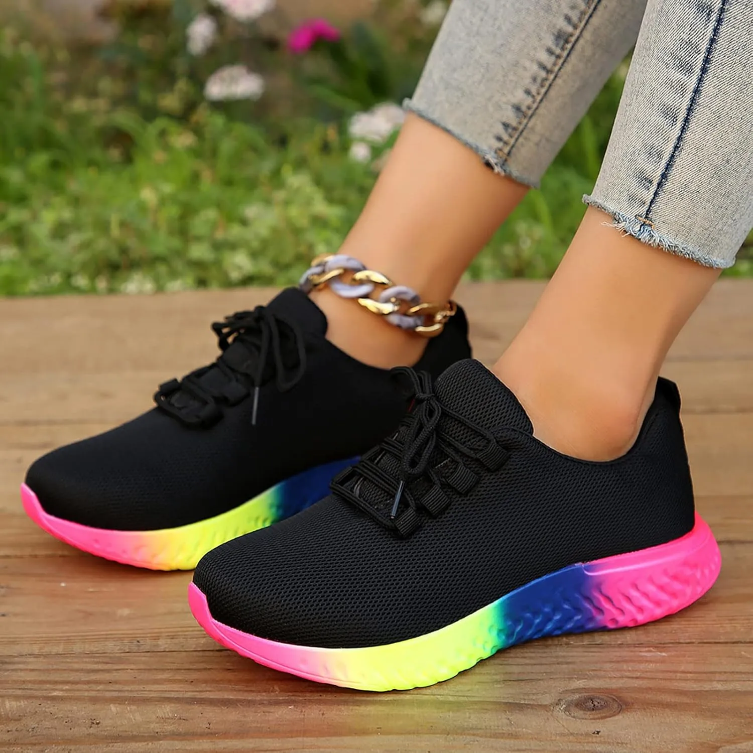 SBGMoSJ Womens Sneakers Size 8 Trendy Walking Shoes Women Wide Toe Wide Width Workout Shoes for Women Platform Sneakers for Women 6 Wide Zapatillas Ortopedicas para Mujer