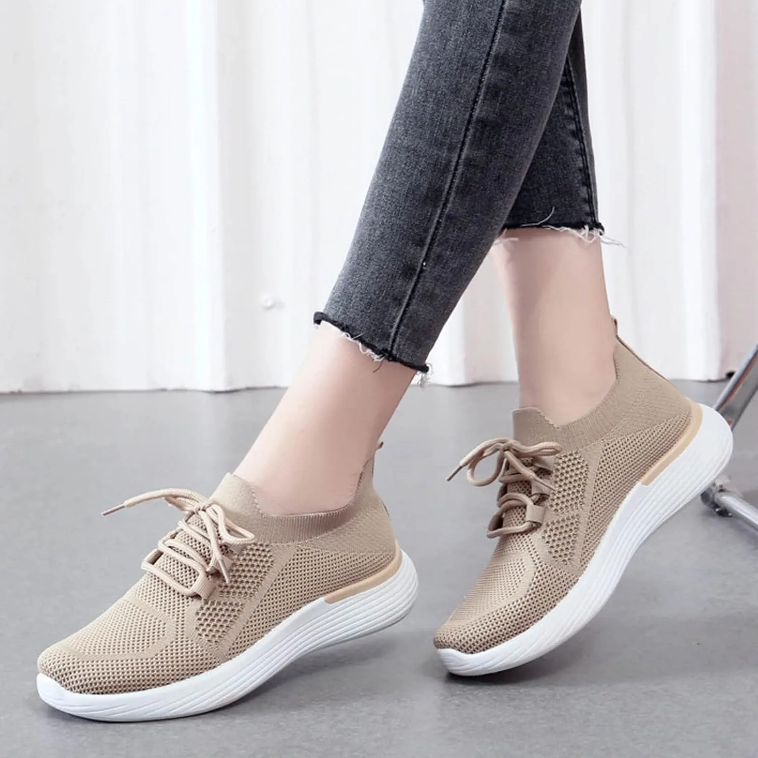 SBGMoSJ Womens Walking Sneakers Size 10 Wide Women Orthopedic Sneakers Walking Womens Casual Shoes Slip Ons Mule Women's Sneakers Wide Width Comfortable Walking Shoes Women Slip On