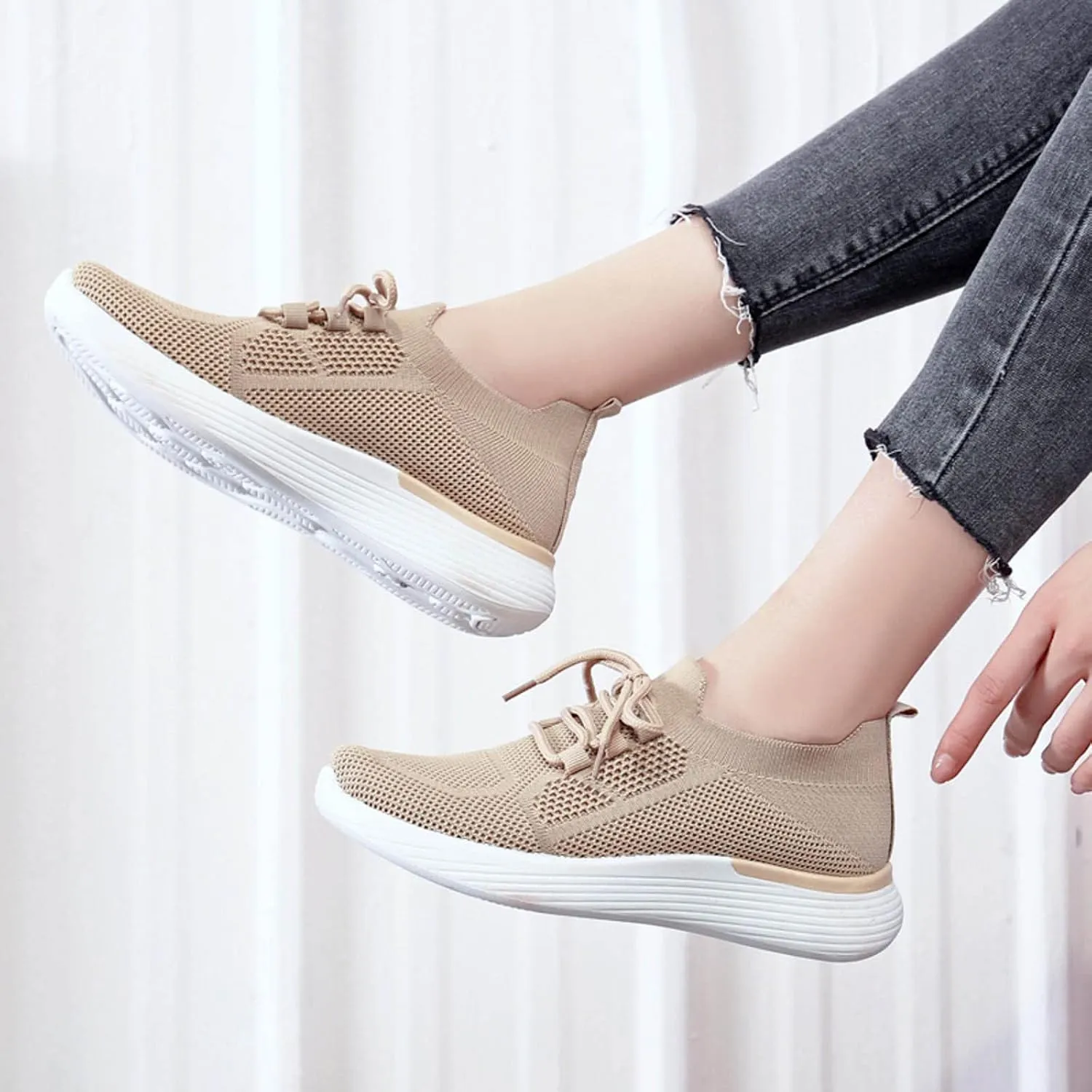 SBGMoSJ Womens Walking Sneakers Size 10 Wide Women Orthopedic Sneakers Walking Womens Casual Shoes Slip Ons Mule Women's Sneakers Wide Width Comfortable Walking Shoes Women Slip On