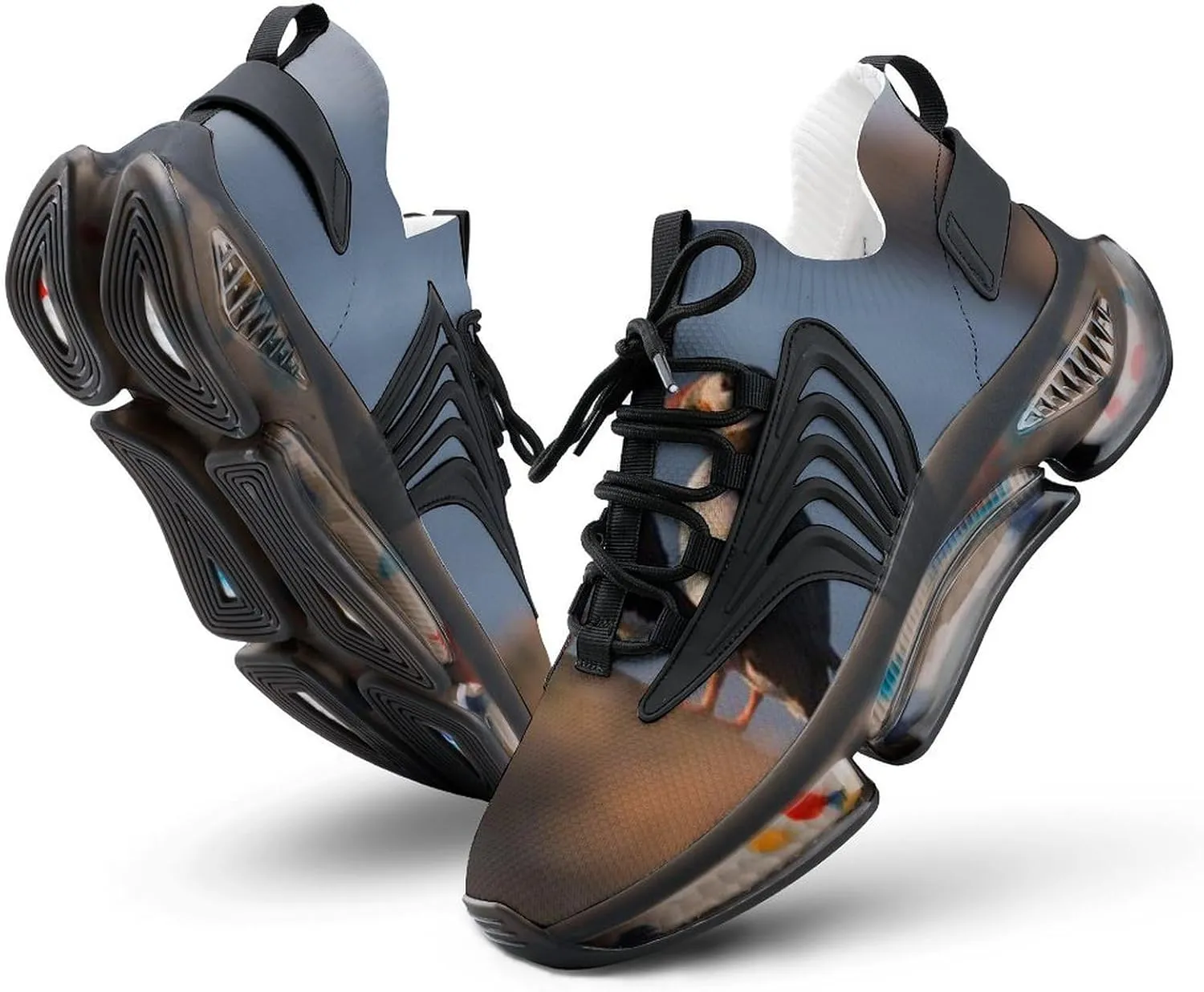 Seaside Bird Mens Running Shoes Lightweight Walking Tennis Shoes Soft Soled Elastic Cushion Basketball Shoes