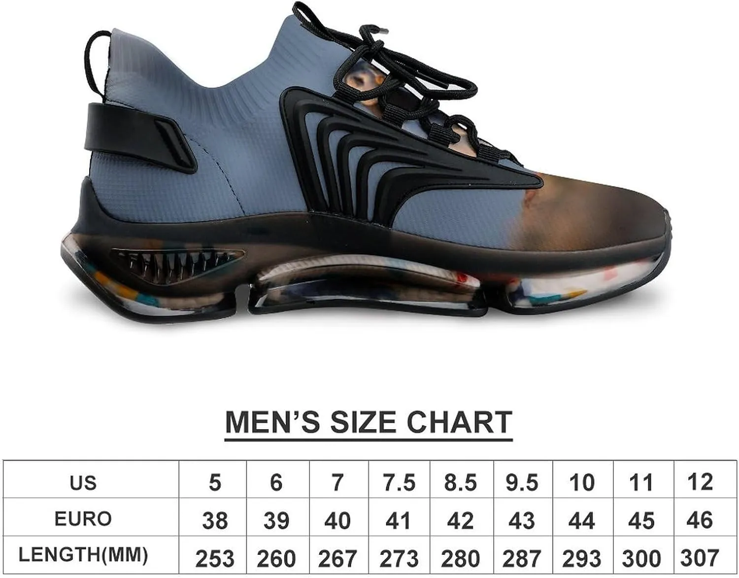 Seaside Bird Mens Running Shoes Lightweight Walking Tennis Shoes Soft Soled Elastic Cushion Basketball Shoes