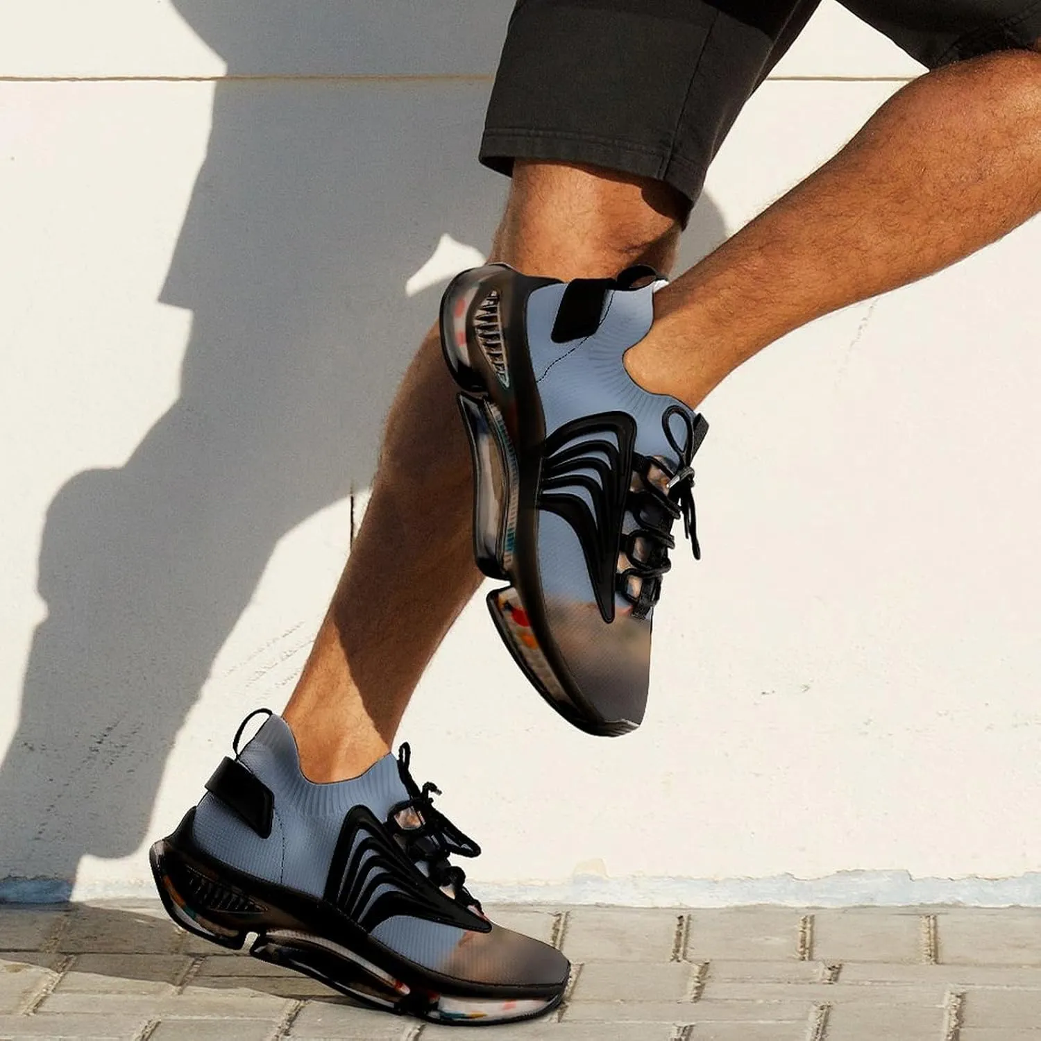Seaside Bird Mens Running Shoes Lightweight Walking Tennis Shoes Soft Soled Elastic Cushion Basketball Shoes